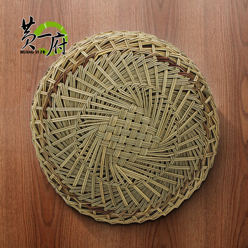 【中国直邮，时效10-15天】 HUANG YI FU黄一府手工编织竹木蒸笼大小草垫家用蒸小笼包子蒸格笼屉垫 25厘米(适用27/28蒸笼)
