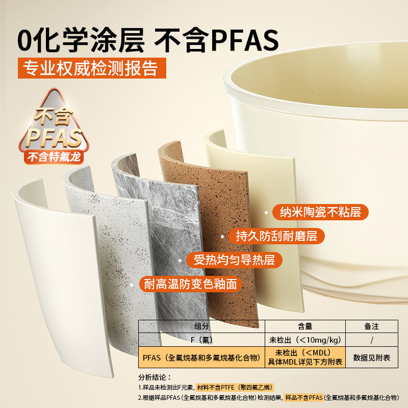Amercook森林之花陶瓷奶锅 0化学涂层不粘锅 婴儿辅食锅泡面煮奶小锅 初见奶锅 2L 薄荷奶绿 18cm