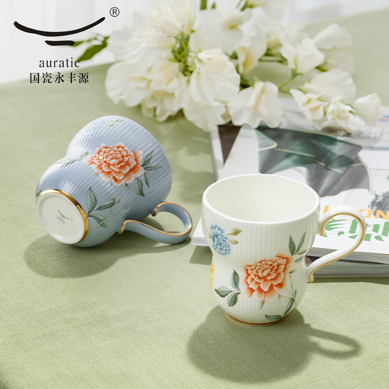 【中国直邮，时效10-15天】Auratic国瓷永丰源 月亮时光陶瓷马克杯 家用办公室喝茶杯