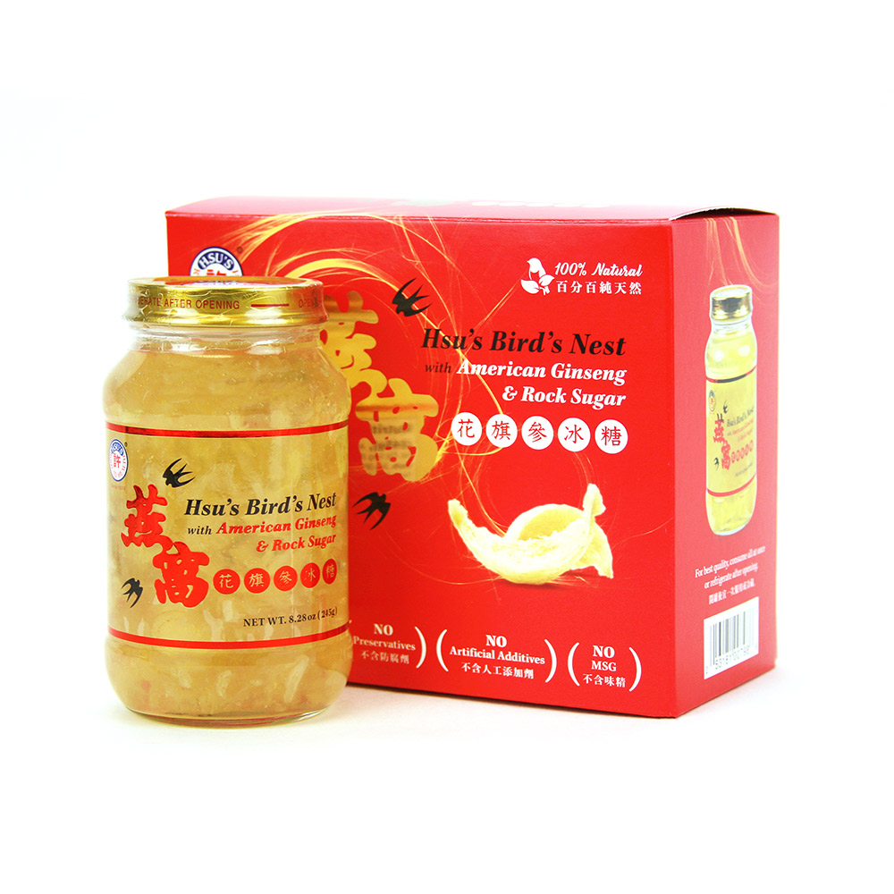 许氏（Hsu’s）花旗参冰糖燕窝双子瓶 即食冰糖燕窝（8.28oz*2瓶）