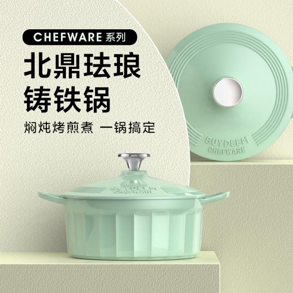BUYDEEM北鼎 家用珐琅锅铸铁锅焖炖锅 微压锁水保鲜 不挑炉灶 2.9L 三色可选