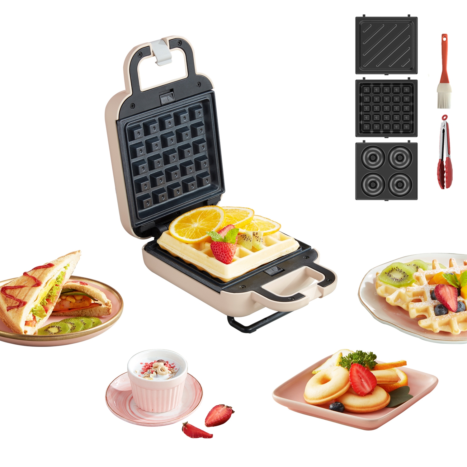 【包邮】Liven利仁 小型电饼铛三明治机华夫饼机早餐机C-2 恒温加热 一键拆洗