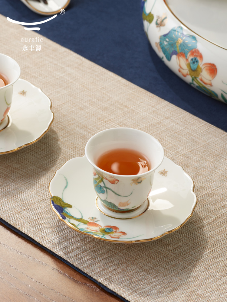 【中国直邮，时效10-15天】Auratic 国瓷永丰源幸福和鸣36头茶具（10人位）