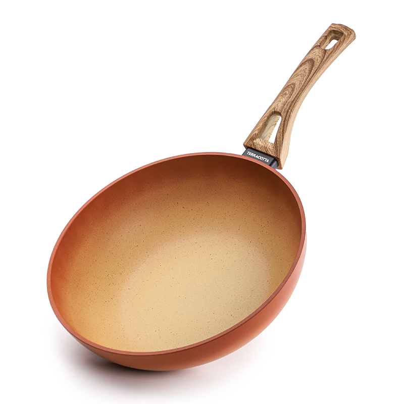 Amercook复古陶土系列不粘炒锅 复古陶土色 28cm