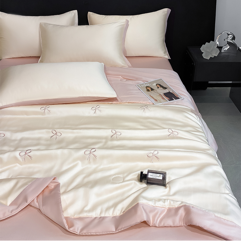 【中国直邮 时效6-10个工作日】Lullabuy凉夏 水洗冰丝刺绣蝴蝶仙境 夏凉被空调被四件套