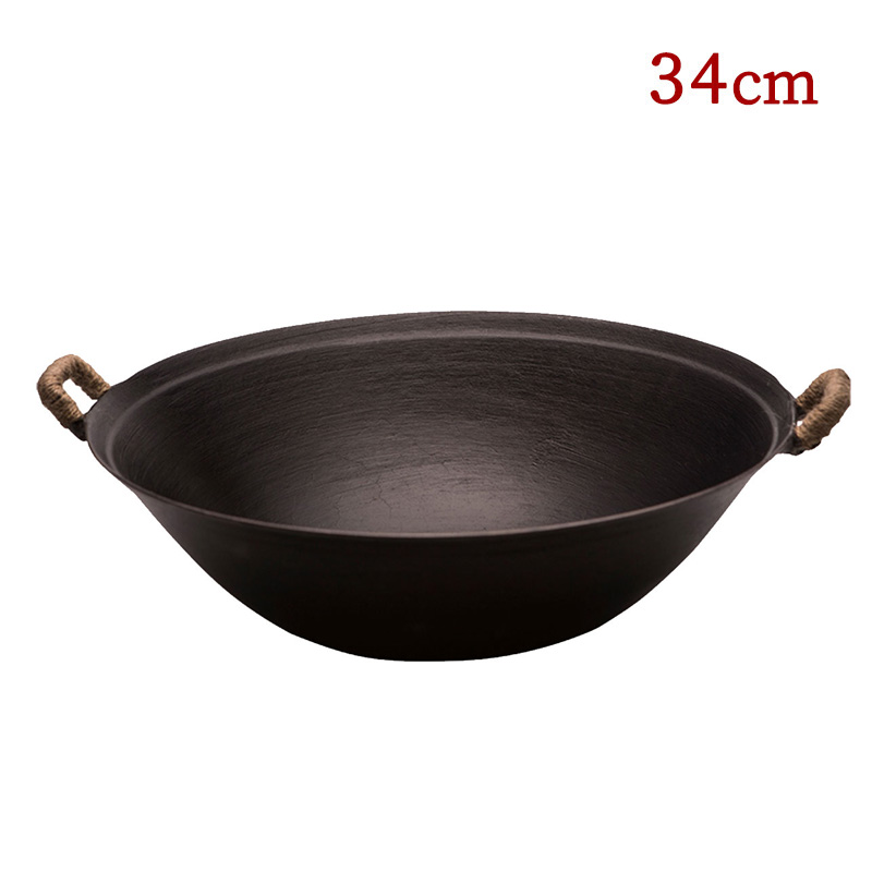 臻三环 手工铸铁锅 结实耐用 健康无涂层 32/34/36/38CM