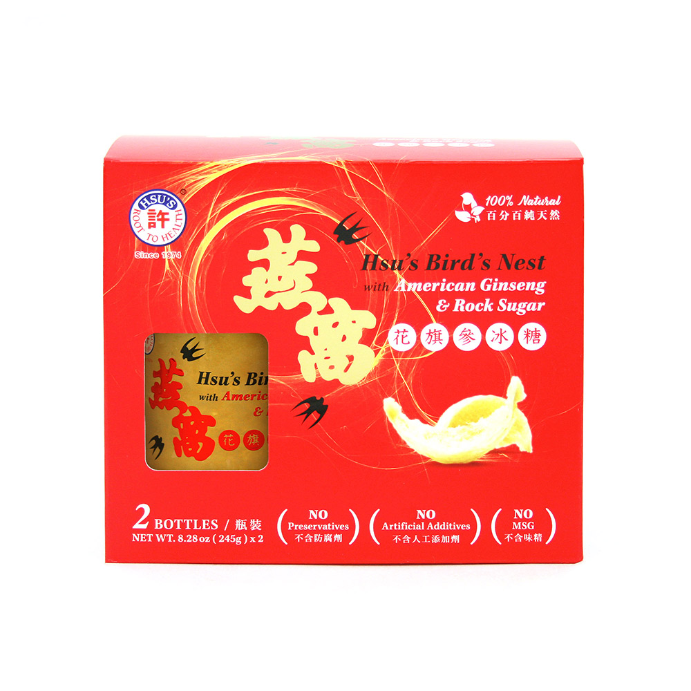许氏（Hsu’s）花旗参冰糖燕窝双子瓶 即食冰糖燕窝（8.28oz*2瓶）