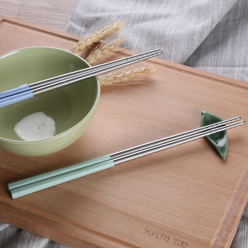 【包邮】Suncha 双枪304不锈钢分食筷 彩色拼接 防烫防滑 5双装