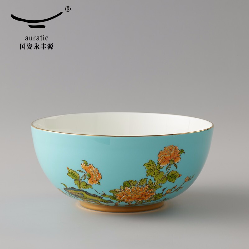 【中国直邮，时效10-15天】Auratic 国瓷永丰源 夫人瓷西湖蓝陶瓷餐具29头8人用餐碗盘碟勺 高档家用中式礼品套装