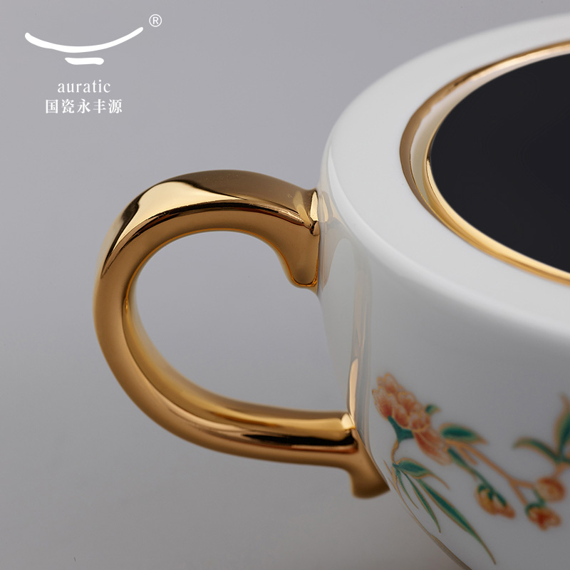【中国直邮，时效10-15天】Auratic 国瓷永丰源夫人瓷-石榴家园6头中式茶具（220ml）