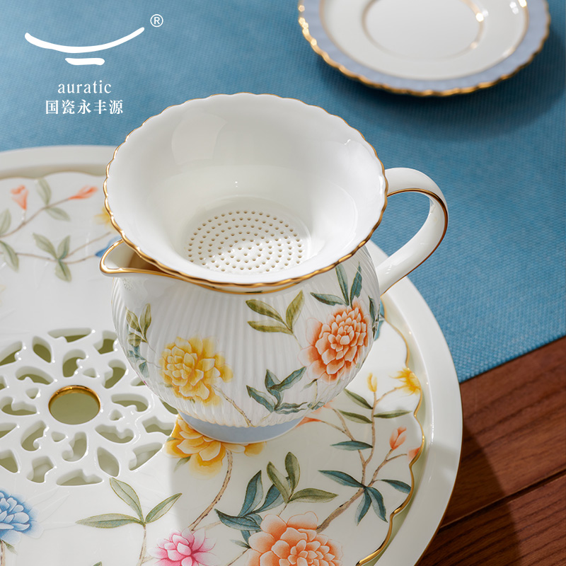 【中国直邮，时效10-15天】Auratic国瓷永丰源月亮时光36头茶具整套功夫茶具套装（10人位）