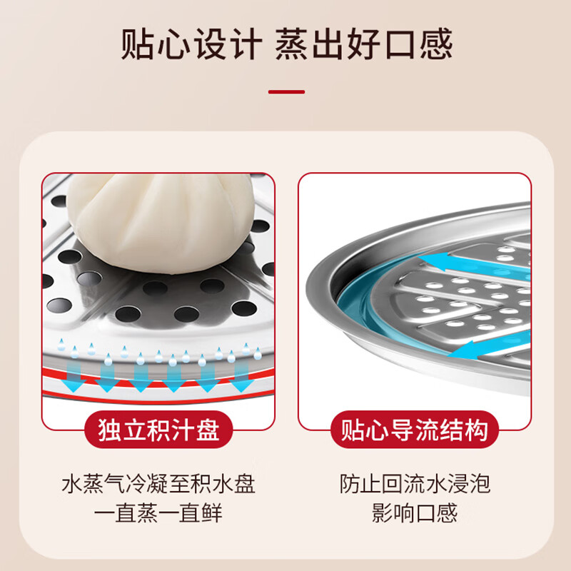 ASD爱仕达 304不锈钢蒸锅 蒸笼二层 燃气电磁炉通用锅具 32CM