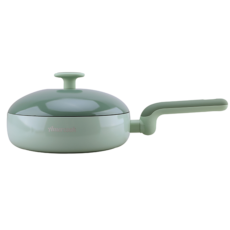 Amercook 黛素系列小球锅Max 进口麦饭石不粘锅煎锅 电磁炉燃气灶适用 24cm