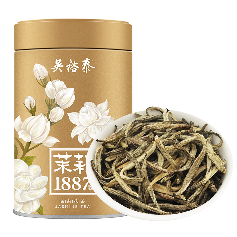 吴裕泰茉莉花茶 特种全芽茶叶茉莉绿茶新茶八窨纯芽花草茶礼品招牌1887 吴裕泰1887新款120g