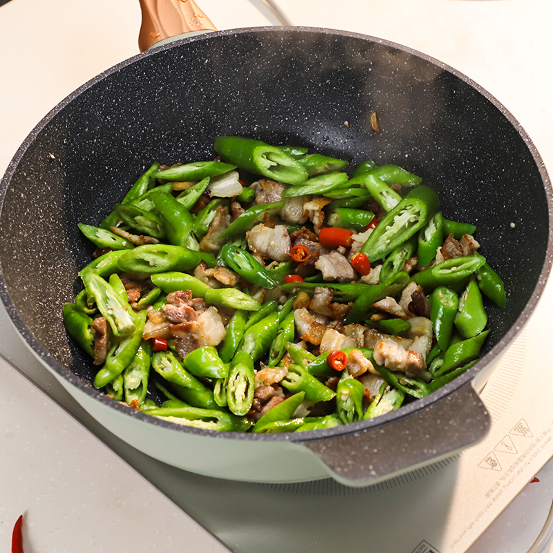 【已下架】Amercook阿米尔 森林之花系列麦饭石不粘锅炒锅电磁炉燃气通用 30cm炒锅