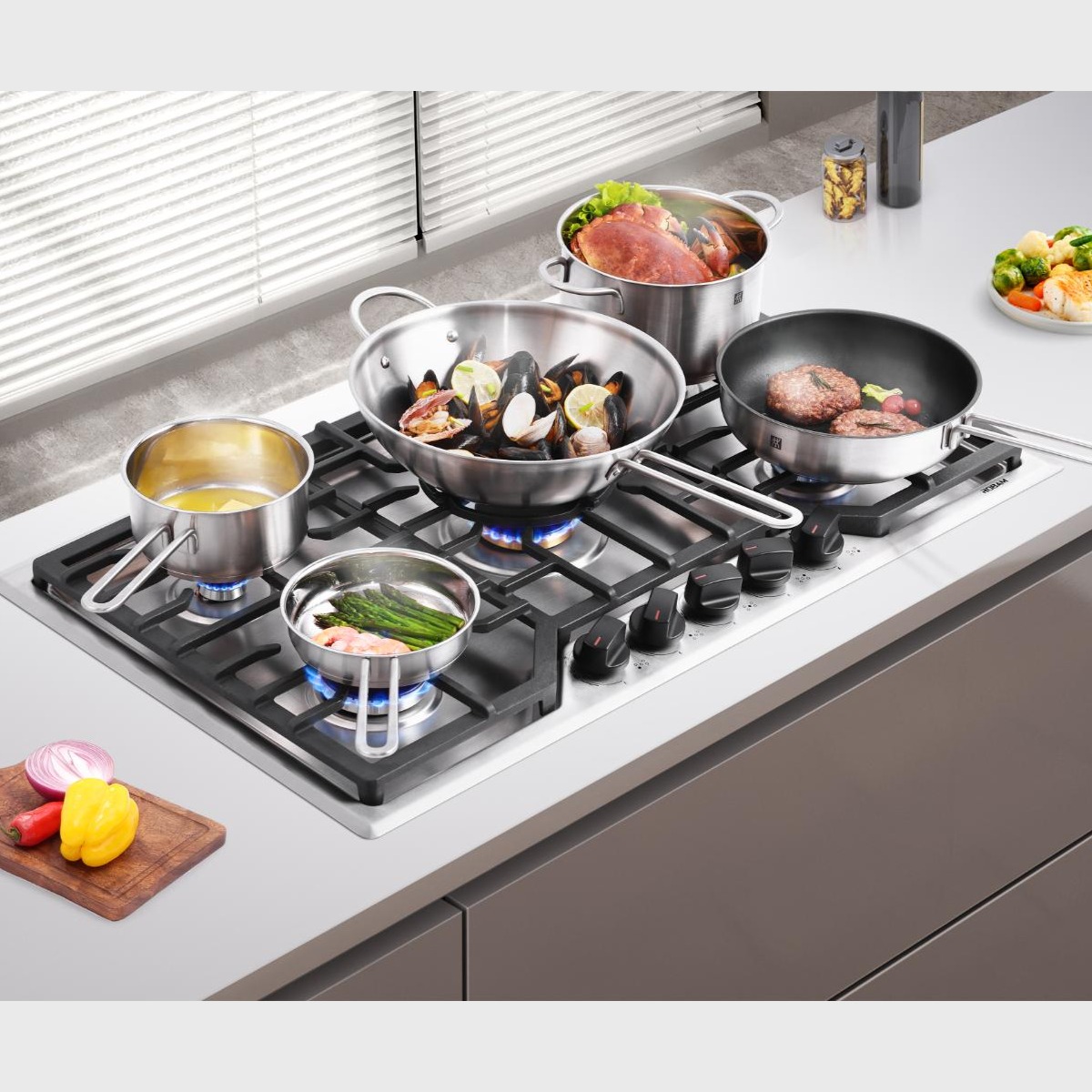 【有赠品】ROBAM老板 大火力灶具7G9H50 36英寸|双燃料（NG/LPG） 5炉布局 全黄铜炉头