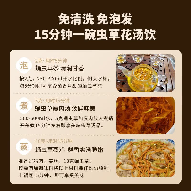 【中国直邮，时效5-12天】山海堂 有机蛹虫草金虫草花 干货菌菇煲汤【特级奶香】金装粗排草250g