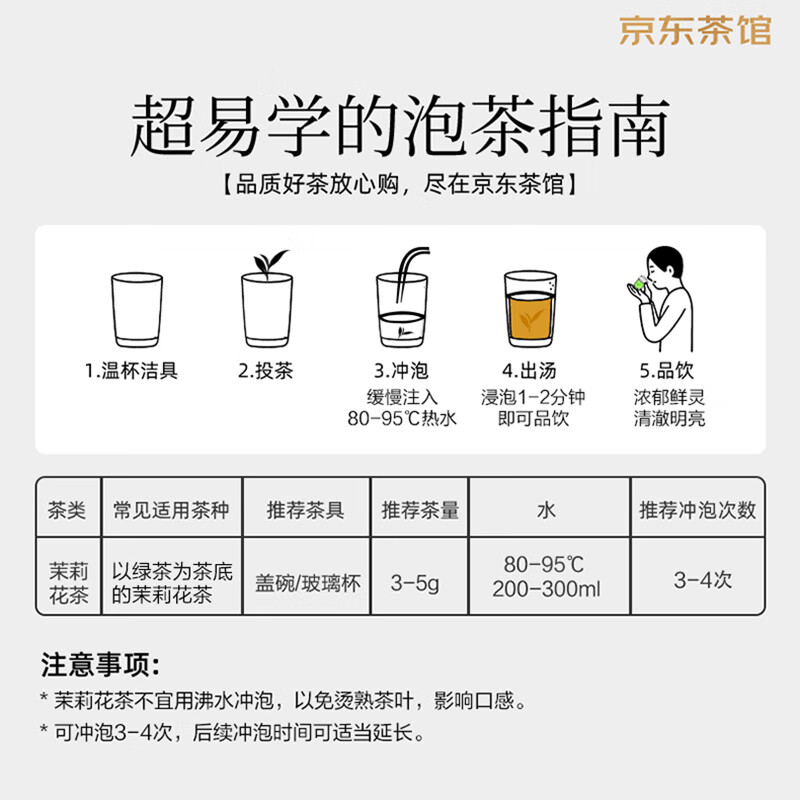 吴裕泰 茉莉花茶清韵110g 特级清香型茶叶 高档罐装 老北京伴手茶礼自己喝