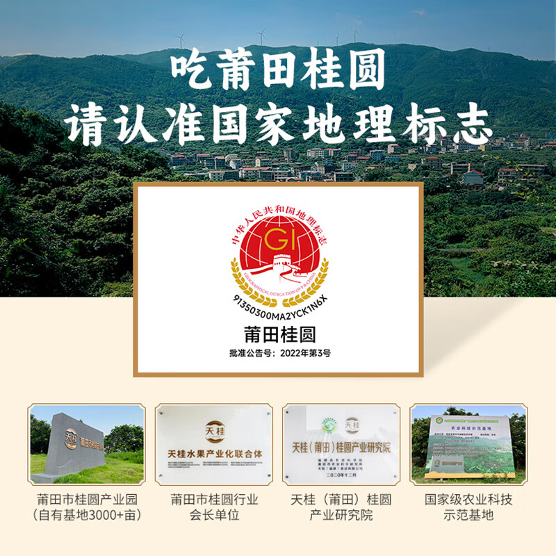 【中国直邮，时效5-12天】古小圆 特级桂圆干莆田特产大桂圆 古法龙眼干（果径29mm特大果）250g*2罐