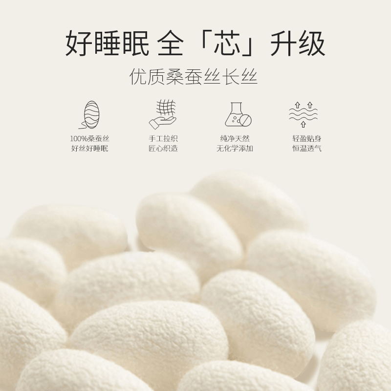 【中国直邮，时效6-10个工作日】Lullabuy桑蚕丝被子 100%纯桑蚕丝被芯 白色 King Size/Queen Size/Double Size/Twin Size-Queen Size 3KG
