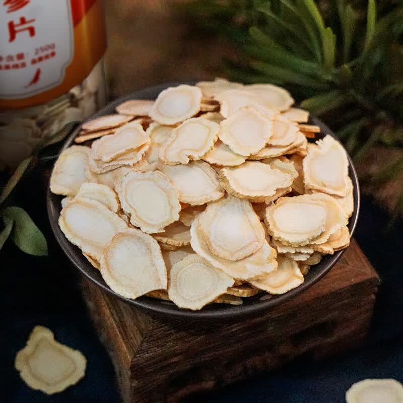 【中国直邮，时效5-12天】长白山人参片白参片 健康泡水煲汤泡酒材料 250g罐装（约8mm片）