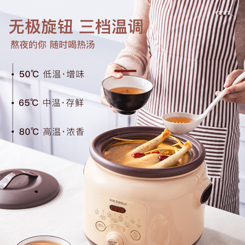 Tianji 天际 电炖锅DGD40-40SED 煲汤锅炖汤锅 紫砂内胆智能预约可定时 4L 