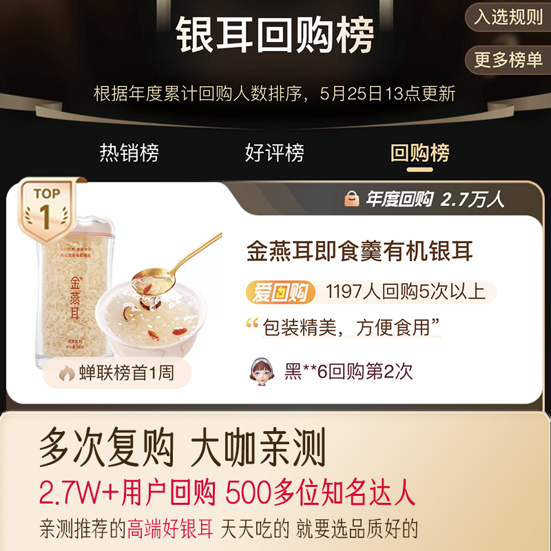 金燕耳 高山生态有机银耳红枣枸杞礼盒 干货银耳羹 银耳80g/罐 送长辈送人母亲节礼物