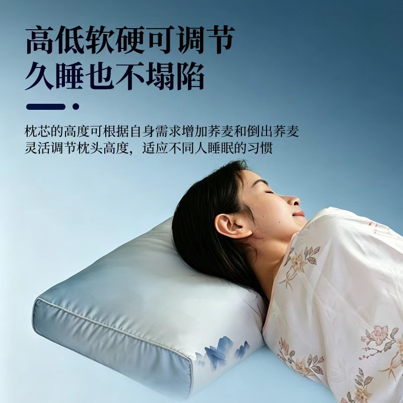 【预售】蜀国御 5斤装全荞麦壳枕头颈椎枕头 夏季透气 舒适睡眠 单人配枕套 2.5kg