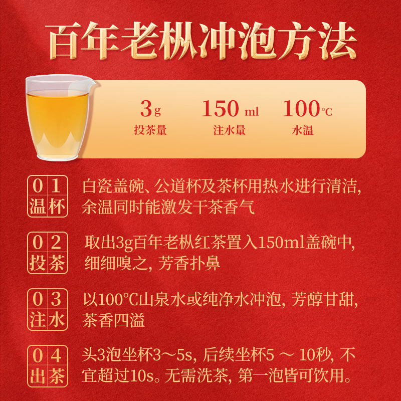【中国直邮，时效5-12天】正山堂  正山小种特级红茶 特制百年原生老枞 罐装50g