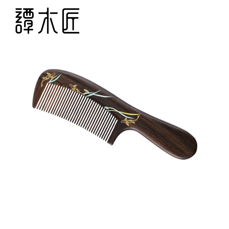 【中国直邮，时效8-20天】谭木匠 锦鲤 中式礼盒木梳 健康梳发 防摔不易断