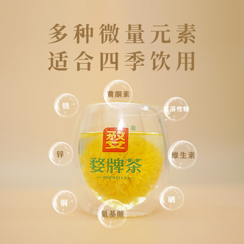 【中国直邮，时效7-15天】婺牌 婺源绣球皇菊菊花茶 江西特产花茶礼盒 金丝皇菊特级茶 婺源皇菊花王 两盒装 48朵
