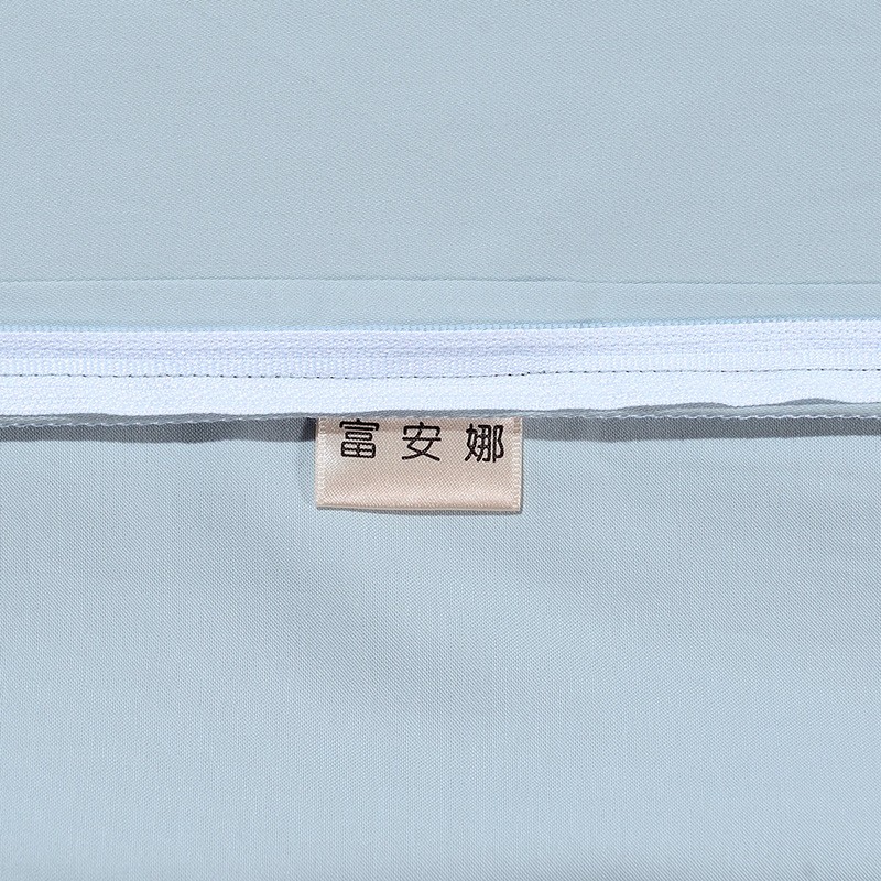 富安娜 四件套床上用品 60支长绒棉 绿筠含香 国风韵调FUANNA001 细滑亲肤 简约大方-1.8米床
