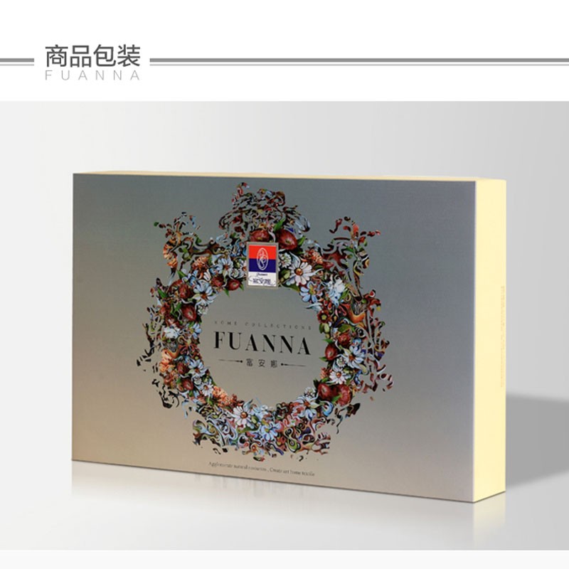 富安娜 四件套床上用品 60支长绒棉 绿筠含香 国风韵调FUANNA001 细滑亲肤 简约大方-1.8米床