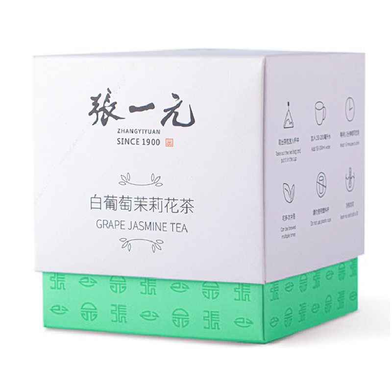 张一元 白葡萄茉莉花茶 酸甜果香 致情高雅 冷热均可 袋泡茶两盒装 60g (20包)