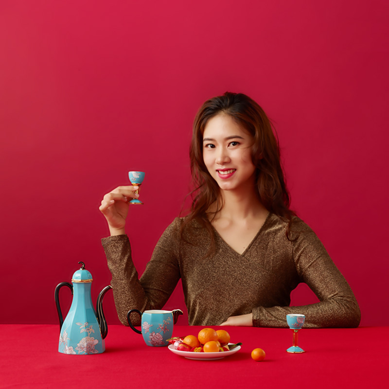 【中国直邮，时效10-15天】Auratic 国瓷永丰源水墨牡丹12头酒具（380ml）