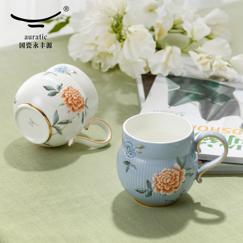 【中国直邮，时效10-15天】Auratic国瓷永丰源 月亮时光大容量陶瓷马克杯 家用办公室杯子