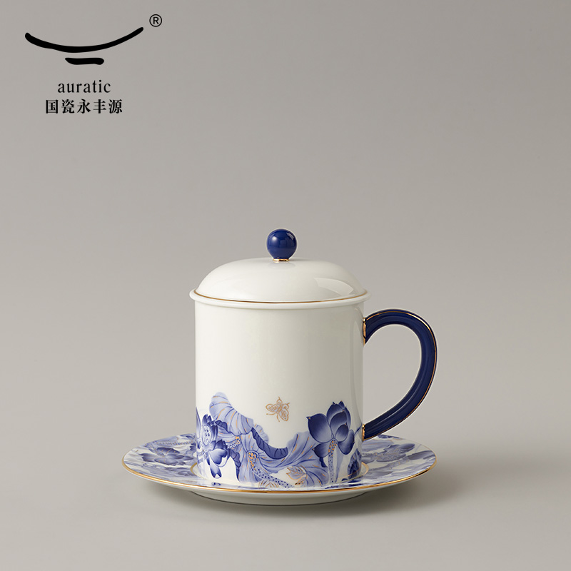 【中国直邮，时效10-15天】Auratic 国瓷永丰源 幸福和鸣3件套盖杯五彩（350ml）