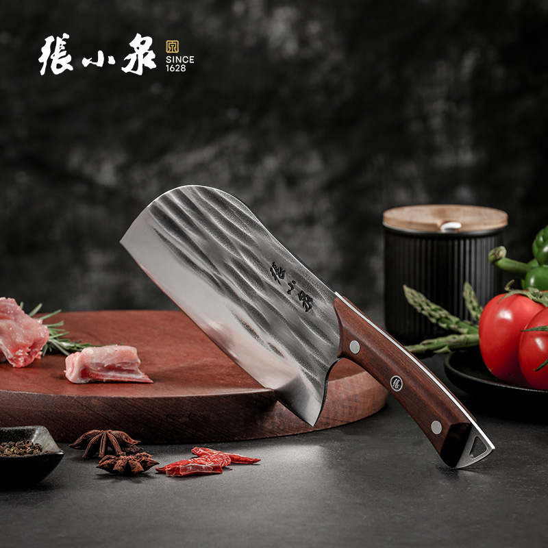 张小泉复古锤纹斩切刀 一体成型 坚固耐用
