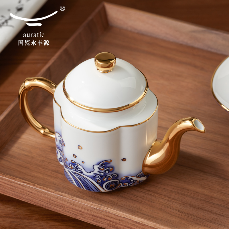 【中国直邮，时效10-15天】Auratic 国瓷永丰源先生瓷-海上明珠4头茶具（180ml）