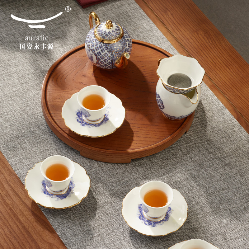 【中国直邮，时效10-15天】Auratic 国瓷永丰源先生瓷-四海升平12头茶具  (4人位）