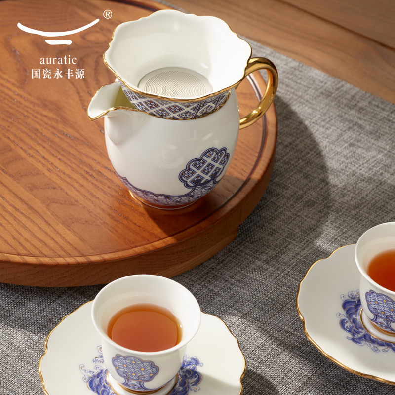 【中国直邮，时效10-15天】Auratic 国瓷永丰源先生瓷-四海升平17头茶具  (6人位）