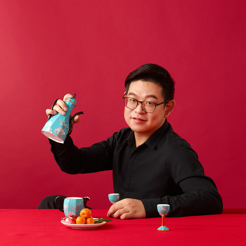 【中国直邮，时效10-15天】Auratic 国瓷永丰源水墨牡丹12头酒具（380ml）