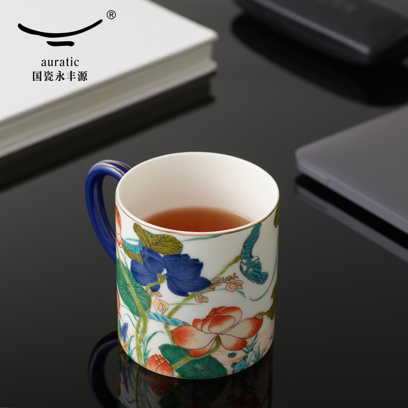 【中国直邮，时效10-15天】Auratic 国瓷永丰源幸福礼-幸福和鸣茶杯（350ml)