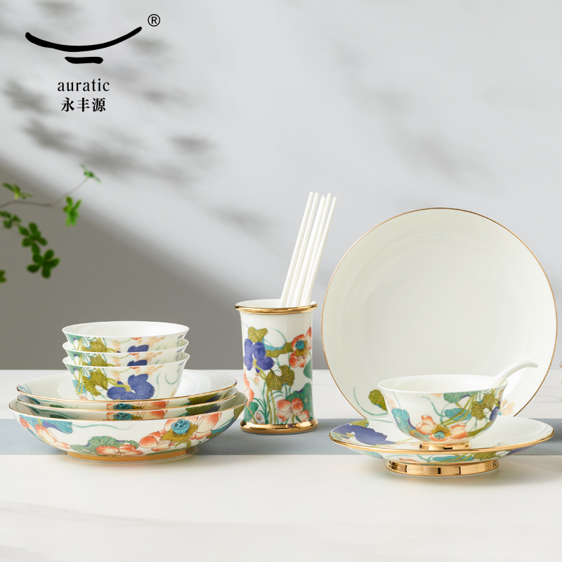 【中国直邮，时效10-15天】Auratic 国瓷永丰源幸福礼-幸福和鸣30头中餐具