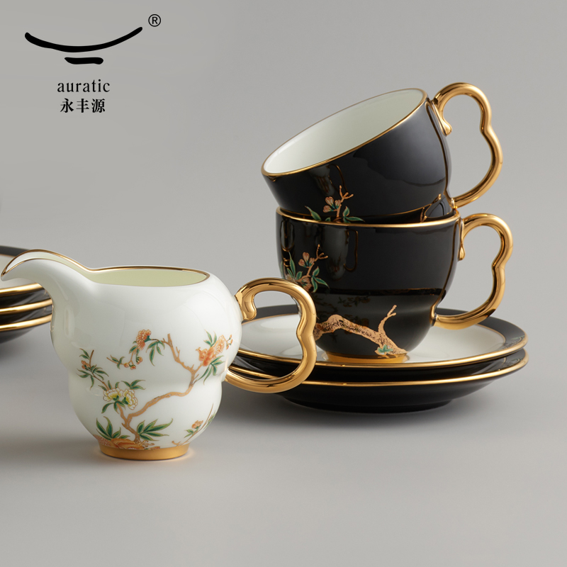 【中国直邮，时效10-15天】Auratic 国瓷永丰源夫人瓷-石榴家园17头咖啡具（750ml）