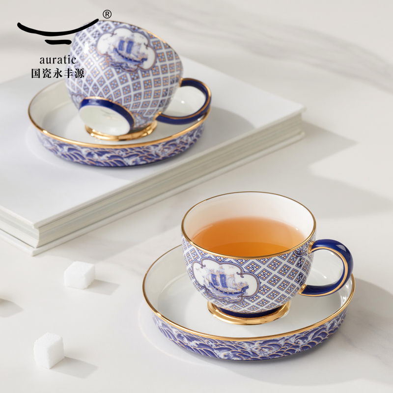 【中国直邮，时效10-15天】Auratic 国瓷永丰源先生瓷四海升平4头茶咖具
