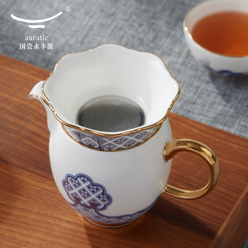 【中国直邮，时效10-15天】Auratic 国瓷永丰源先生瓷-四海升平15头茶具（8人位）
