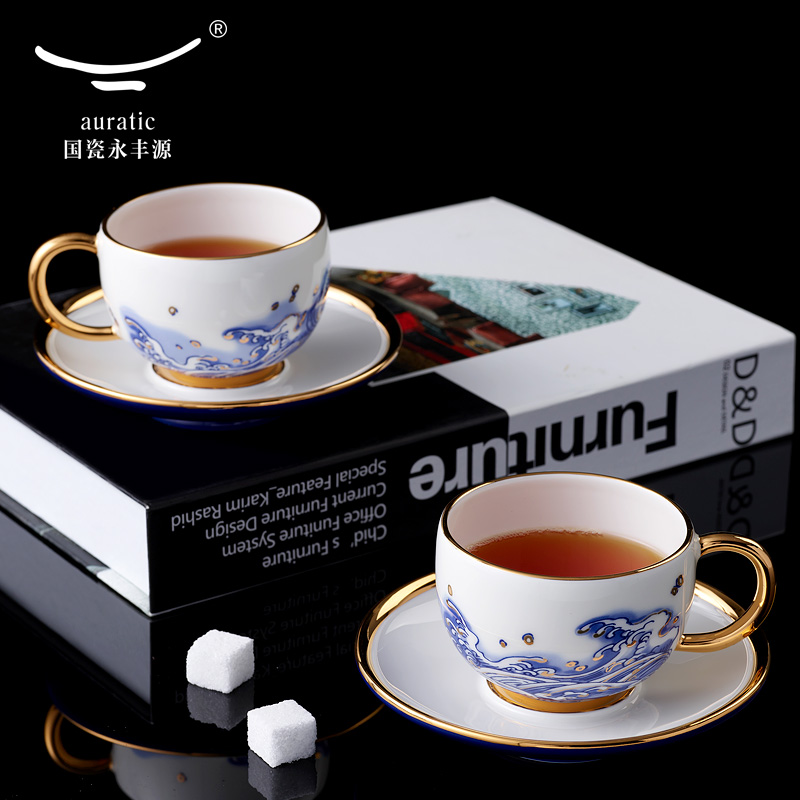 【中国直邮，时效10-15天】Auratic 国瓷永丰源 先生瓷·海上明珠2头咖啡杯碟茶杯碟