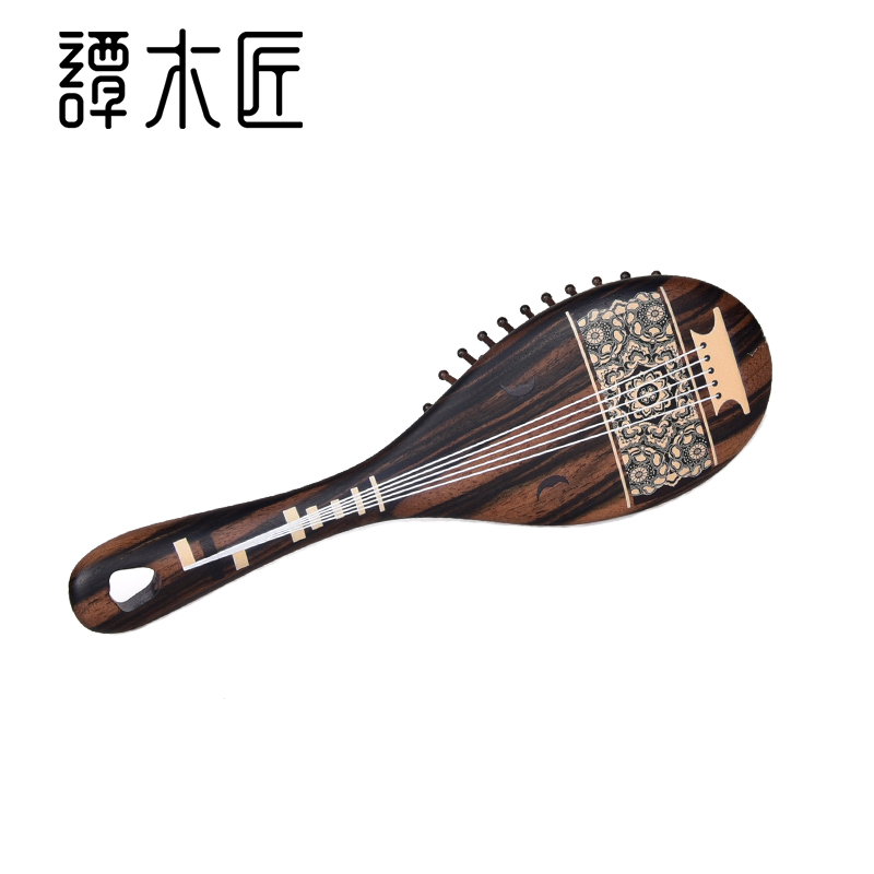 【中国直邮，时效8-20天】谭木匠&二十四伎乐 IP合作系列 护发梳琵琶行 黑檀礼盒木梳