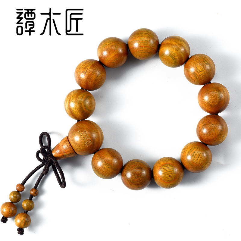 【中国直邮，时效8-20天】谭木匠 齐福  手珠手串手链天然绿檀木玉檀木  礼盒装